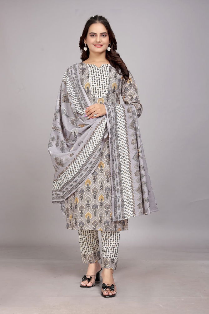 Shamal Daily Wear Cotton Foil Printed Kurti With Bottom Dupatta Wholesale Price In Surat